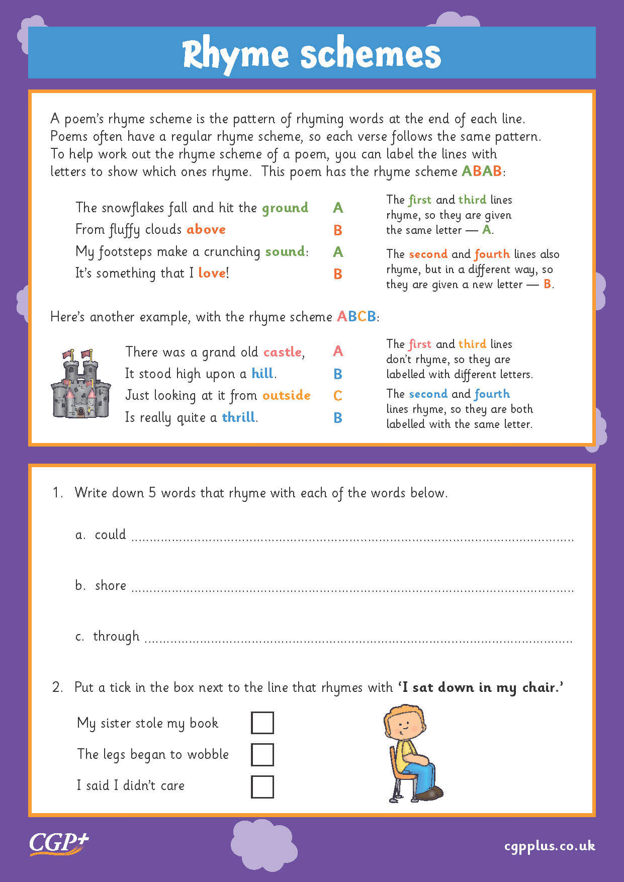 Rhyme Scheme Worksheet 7Th Grade