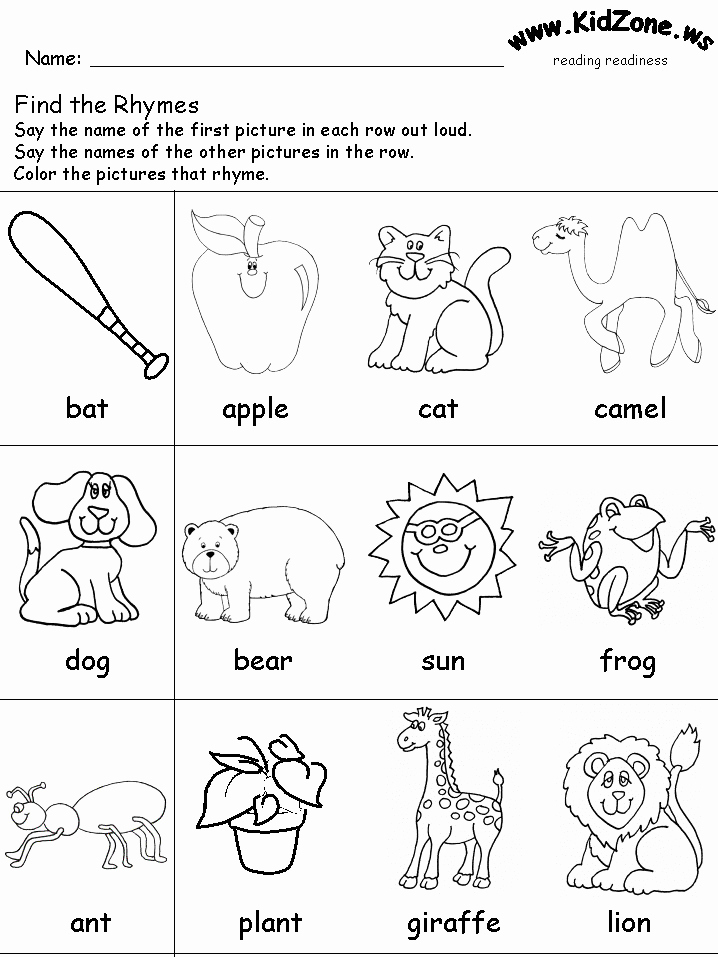 Rhyming Words Rhyming Worksheet Rhyming Activities Rhyming Words Worksheets