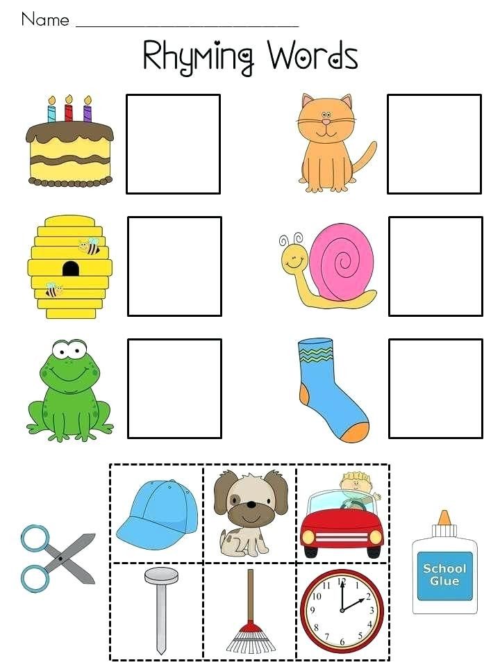 Rhyming Words Worksheets For Kindergarten Rhyming Worksheet Rhyming