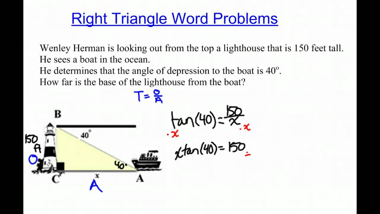 Right Triangle Trig Word Problems