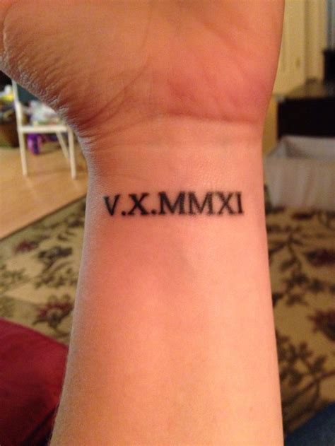 Roman Numeral Date Tattoos With Infinity Sign Roman Numerals Roman Numeral Wrist Tattoo