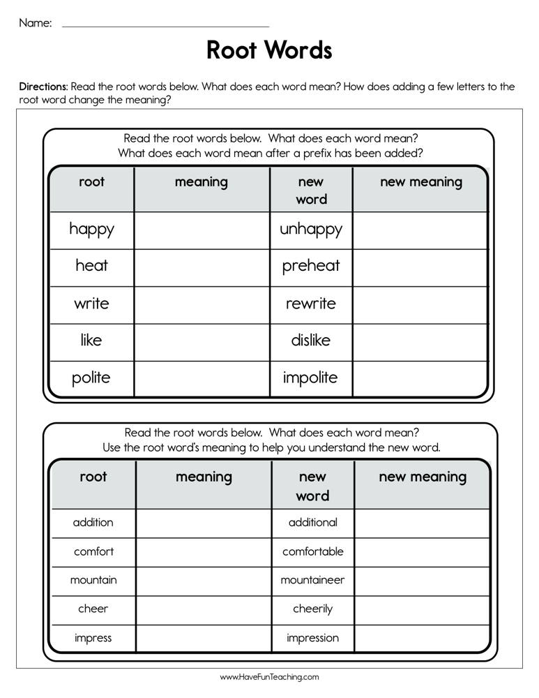 Unlock Root Word Secrets: Easy Worksheet for Learning