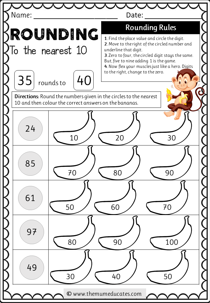 Rounding Numbers This Is A Worksheet For Students To Practise