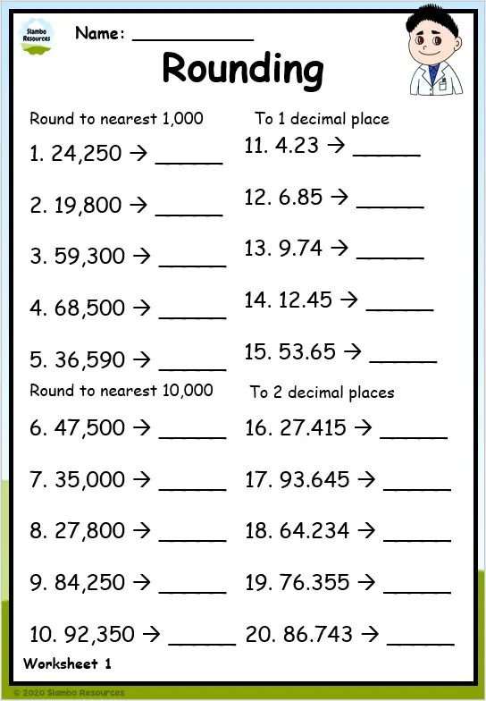 Rounding Numbers Year 5 Worksheet Askworksheet