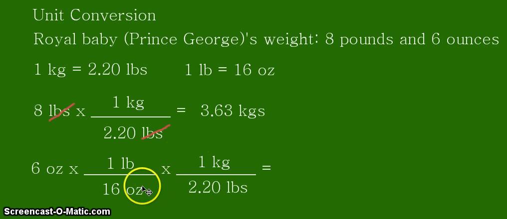 Royal Baby Weight Pounds To Kilograms Unit Conversion Youtube