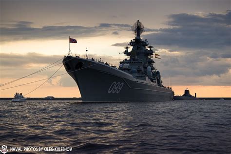 Russian Battlecruiser Pyotr Velikiy And Typhoon Class Dmitriy Donskoi