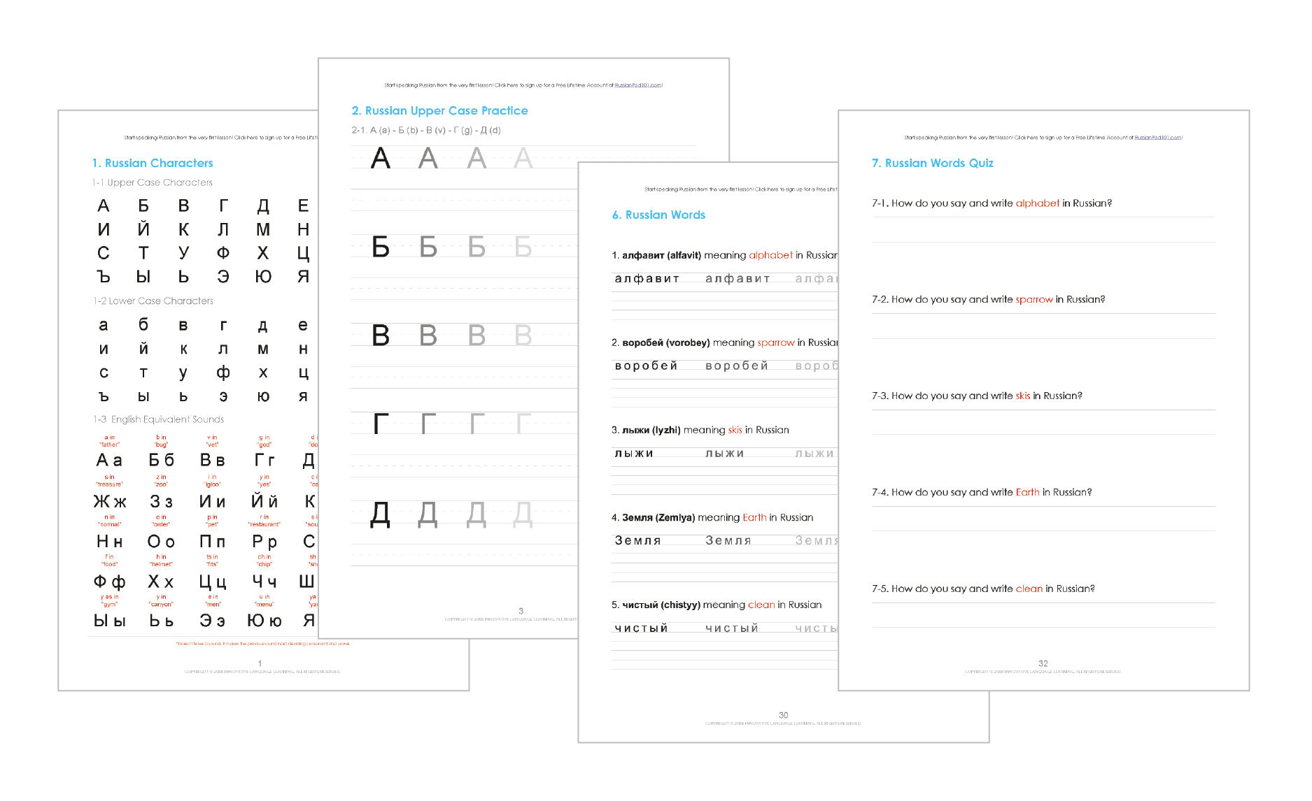 Russian Book Worksheets Fast Language Mastery