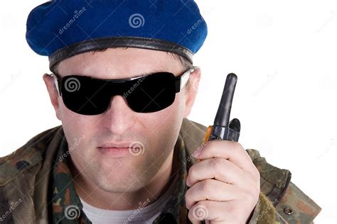 Russian Paratrooper Stock Image Image Of Beret Communication 17337285