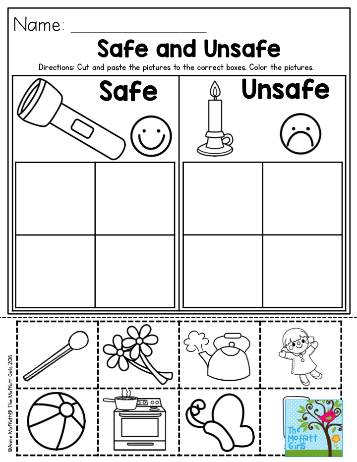 Safe And Unsafe Worksheets For Kids