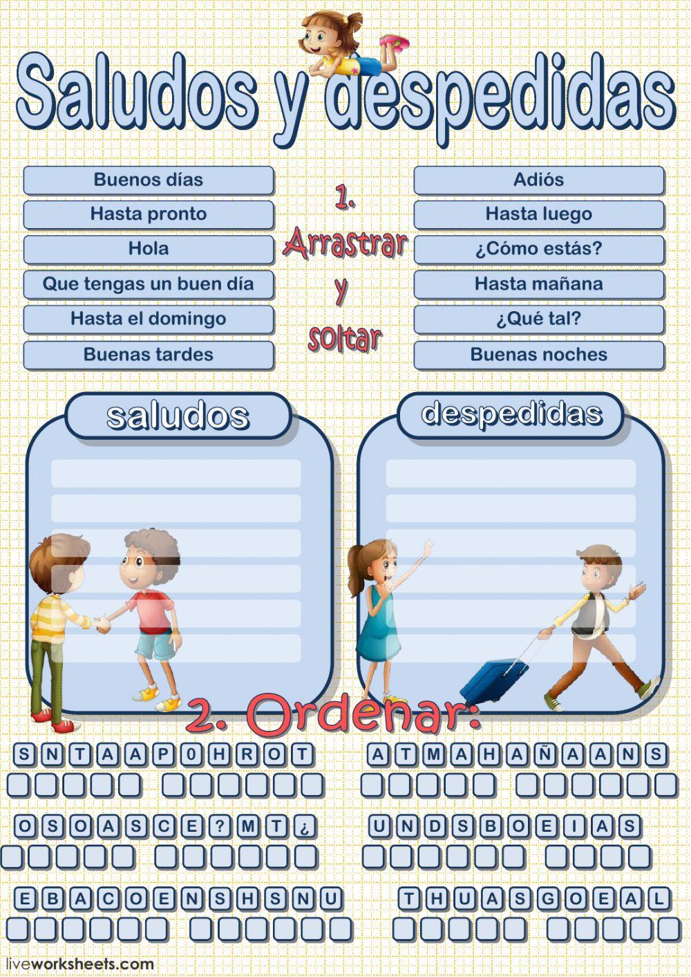 Saludos Y Despedidas Worksheet Answers Printable Kids Entertainment