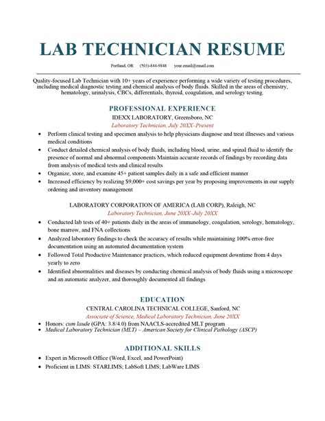 Sample Of Laboratory Technician Resumes Resumesdesign Lab Technician Laboratory Technician