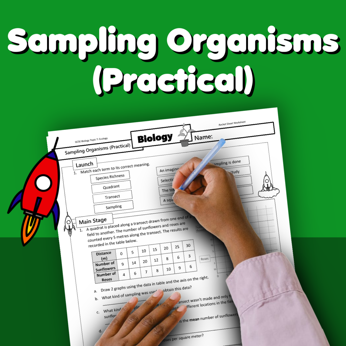 Sampling Organisms Practical Home Learning Worksheet Gcse