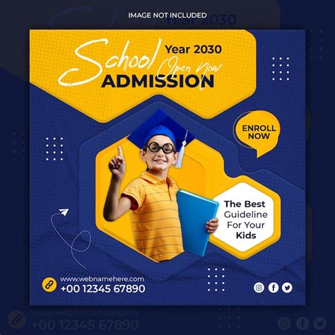 School Education Admission Social Media Instagram Post Square Web Banner Template Psd Free