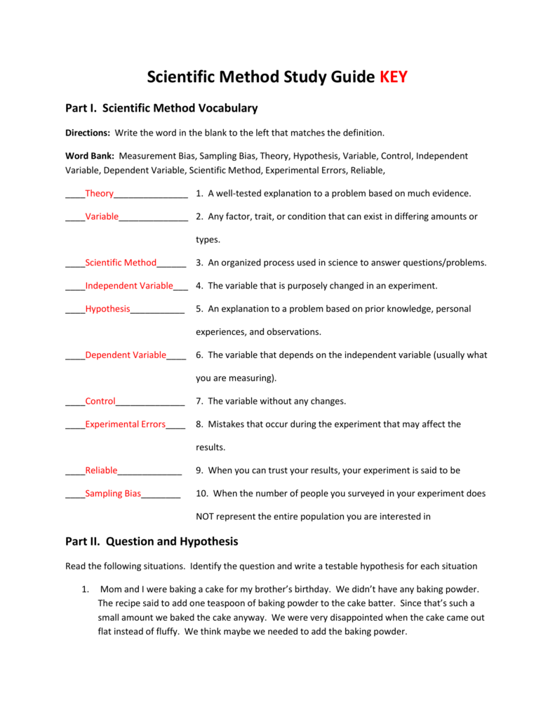 Scientific Method Worksheet Answer Key Askworksheet