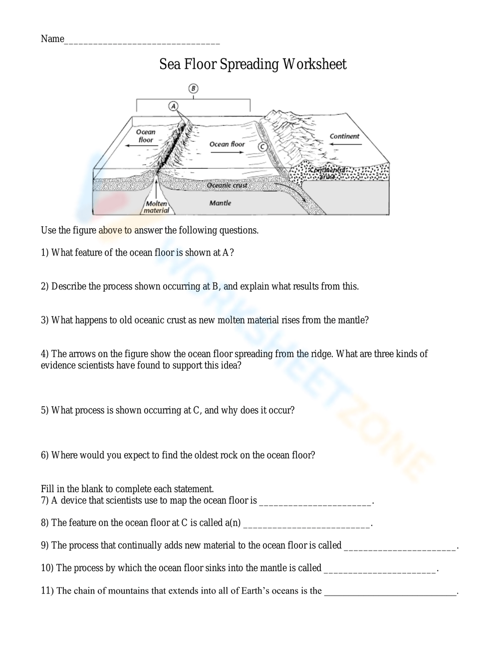 5 Essential Sea Floor Spreading Worksheet Answers