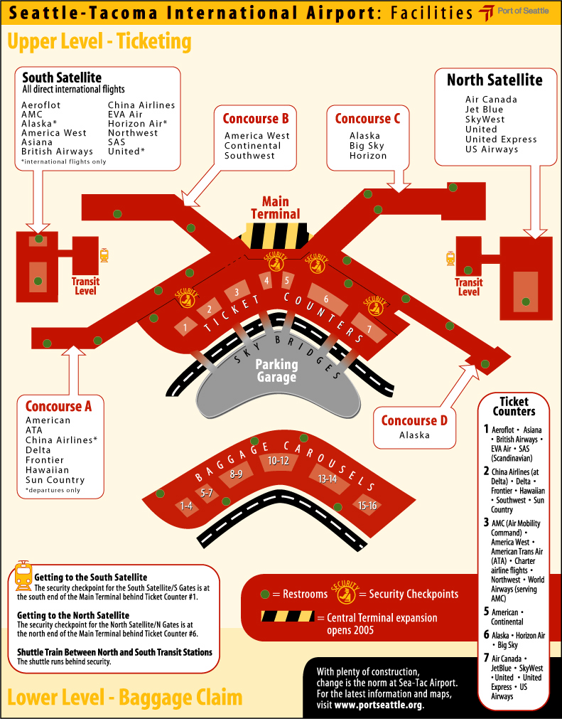 Seattle Airport Diagram Seatac Airline Route Map