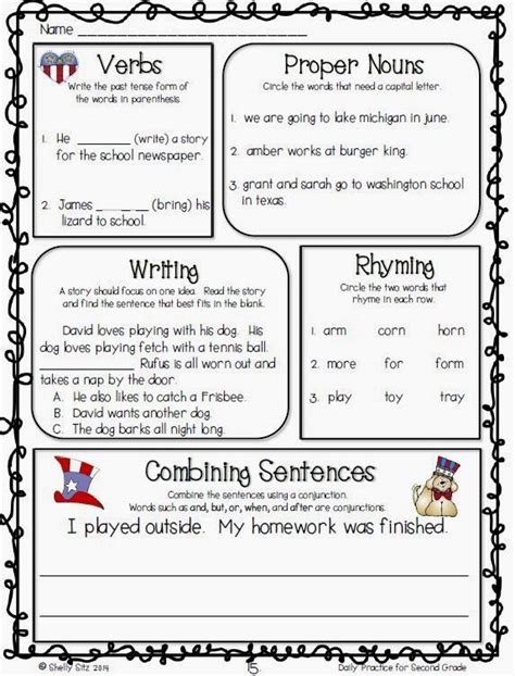 5 Essential Language Arts Worksheets for Second Grade