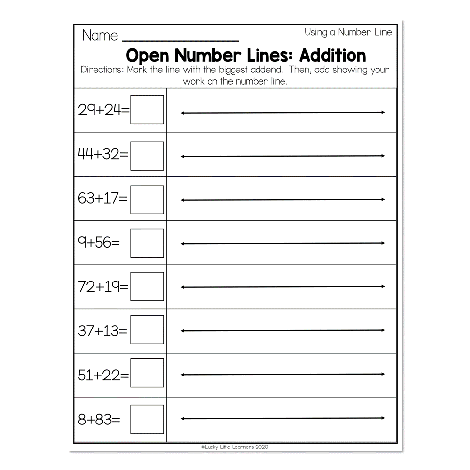 Second Grade Number Line Worksheets Worksheets Master