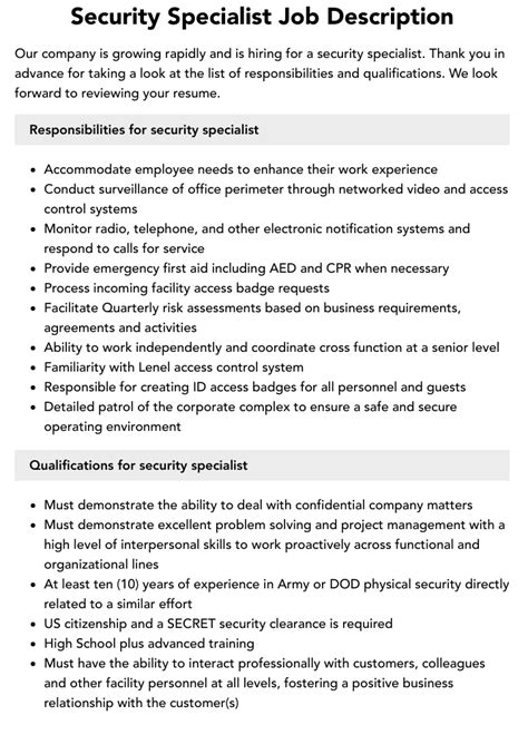 7 Key Duties of a Security Specialist