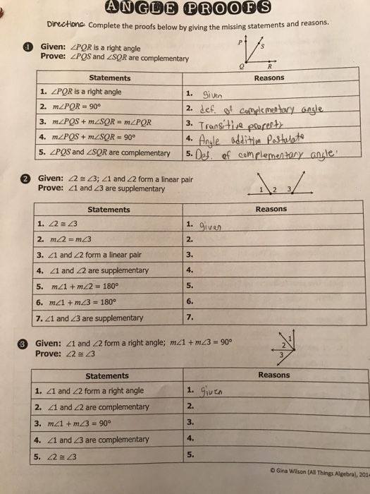 Master Geometry: Segment and Angle Proofs Worksheet Answers