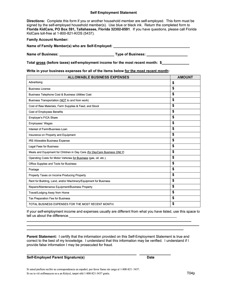 Self Employment Form For Food Stamps Fill Out Sign Online Dochub