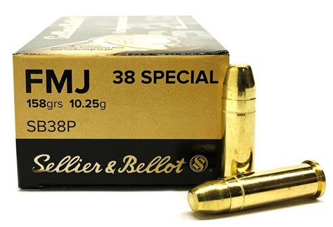 Sellier Amp Bellot 38 Special Fmj 158 Grain 500 Rounds 222609 38 Special Ammo At