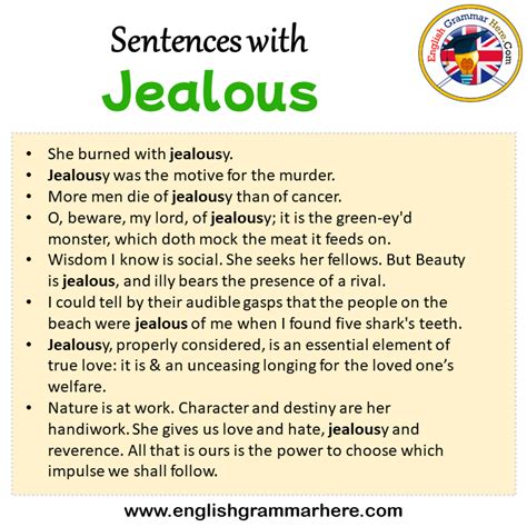 Sentences With Jealous Jealous In A Sentence In English Sentences For