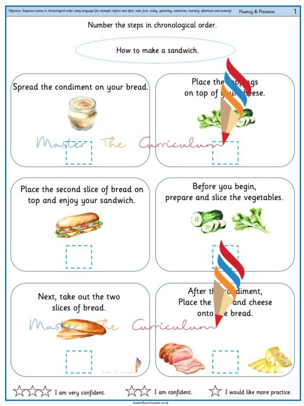 Sequence Events In Chronological Order Using Language Master The Curriculum