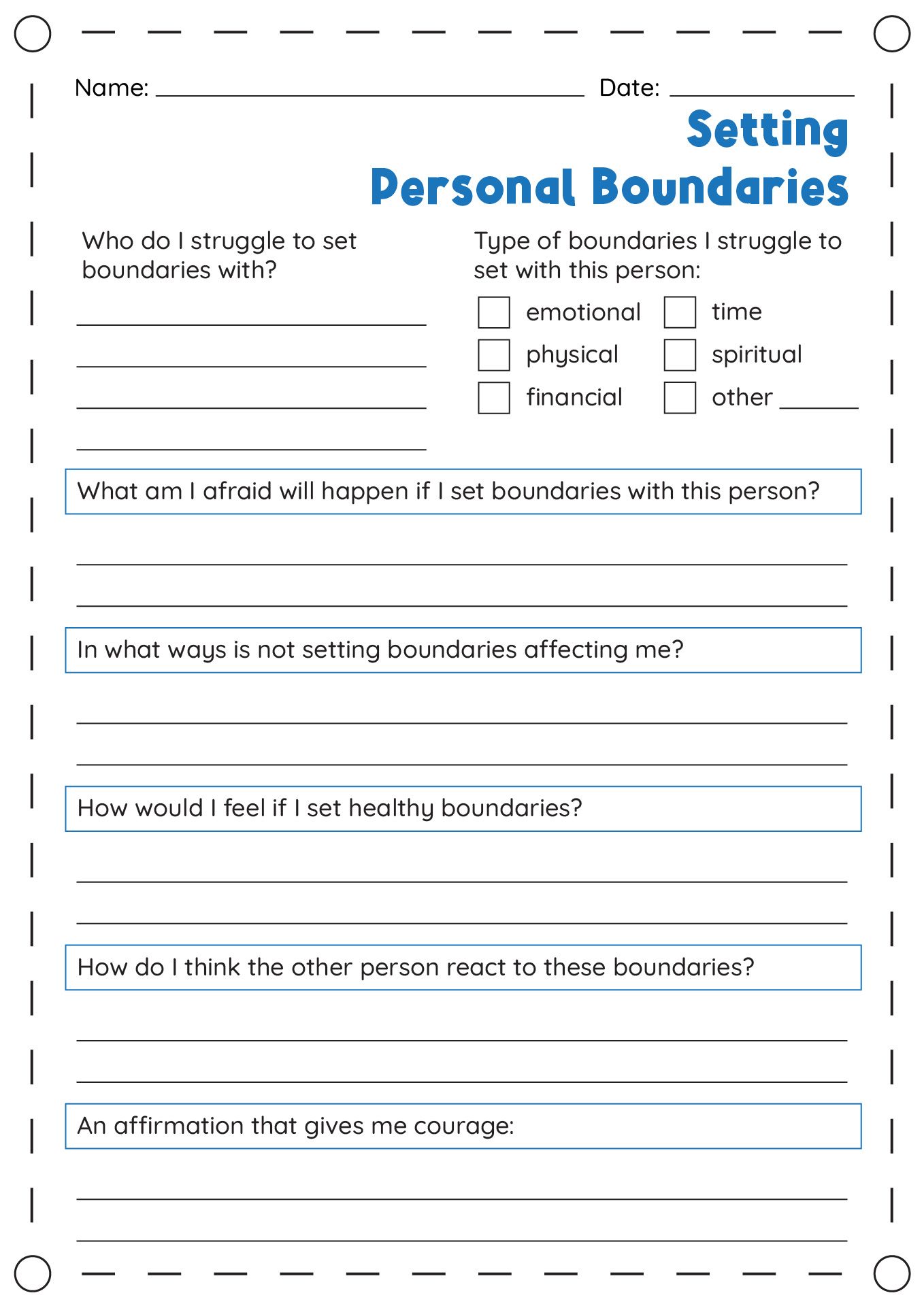 Setting Boundaries With Yourself Pdf