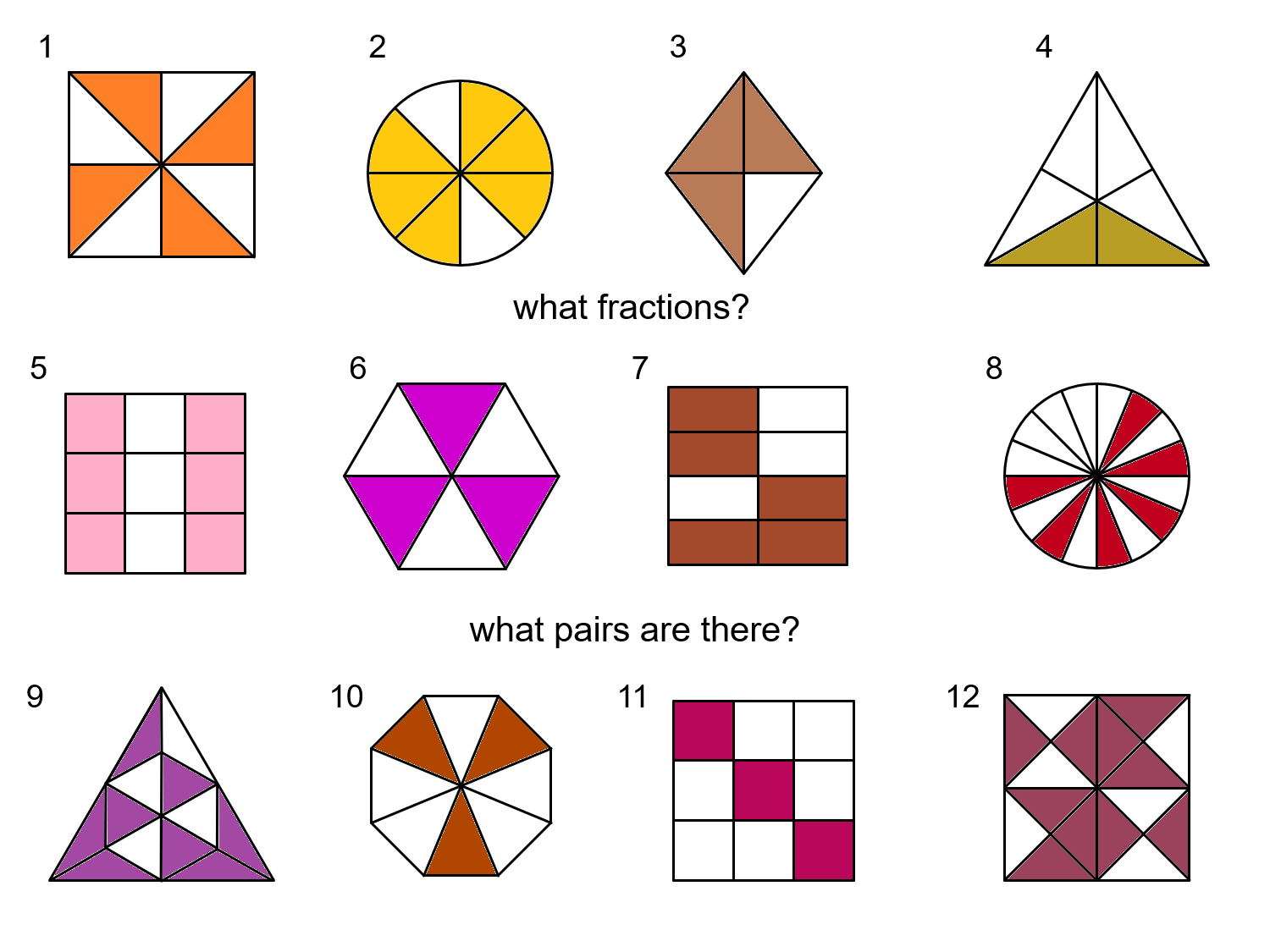 Shading Fractions Worksheets