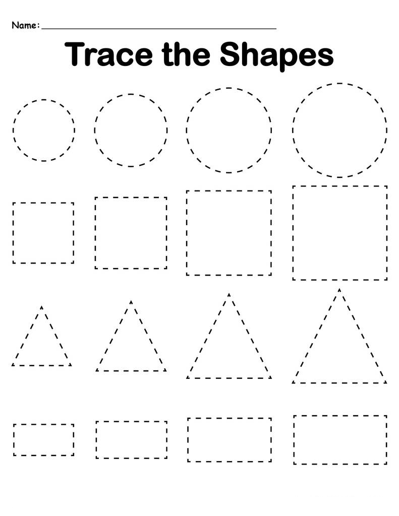 Shape Tracing Worksheets Free Pdf