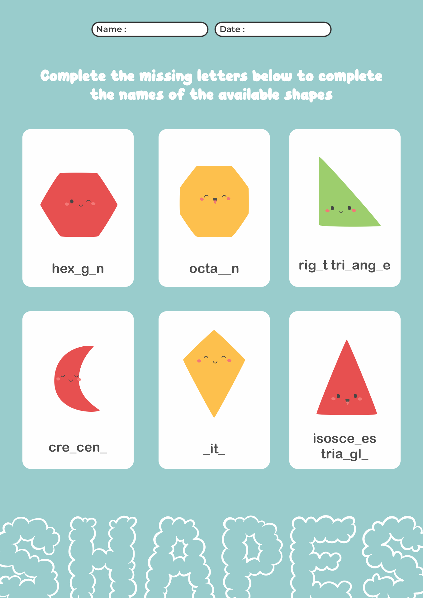 Shapes For Kindergarten Kindergarten