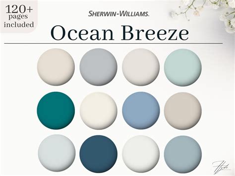 Sherwin Williams Paint Palette Ocean Breeze Sherwin Williams Etsy