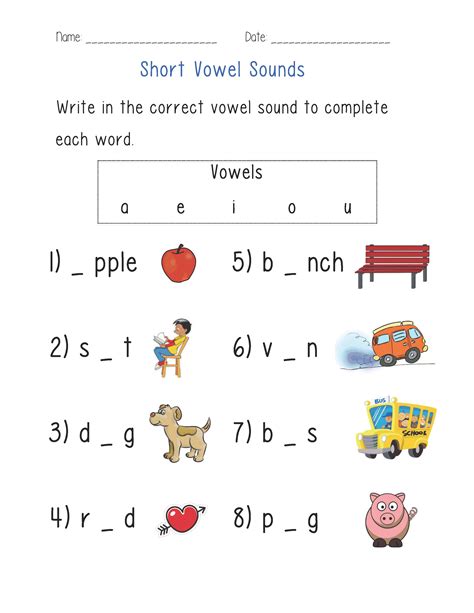 Short A Worksheets Grade 1