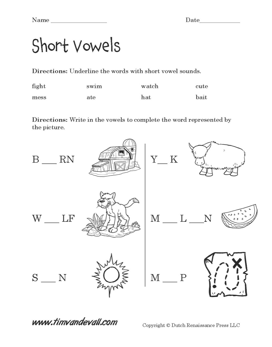 Short Vowel Words Worksheet Free Printable Digital Pdf