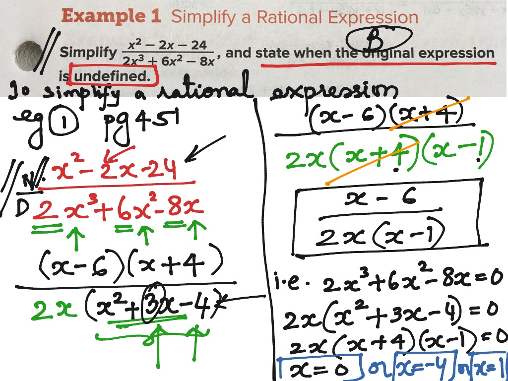 Showme Simplify Rational Expressions