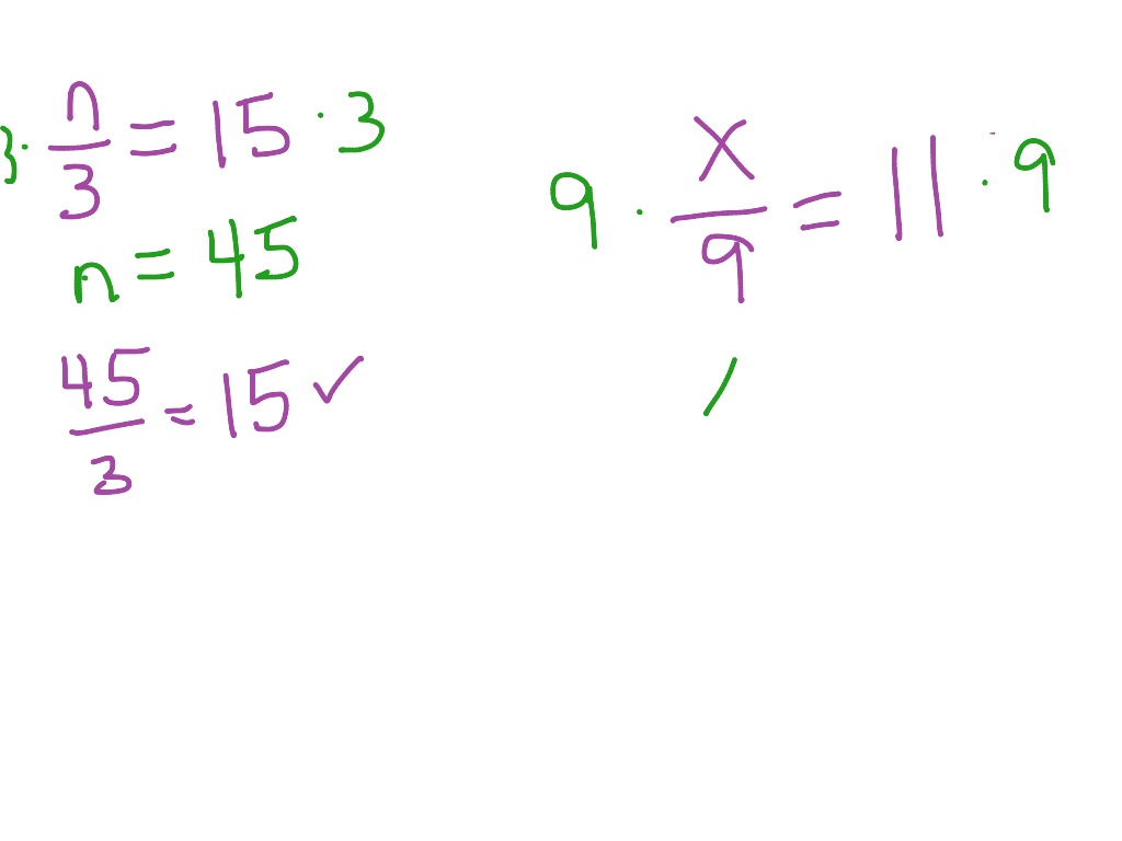 Showme Solving 1 Step Equations Multiplication Division With Remainder