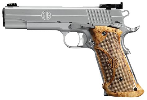 Sig Sauer 1911 Full Size Super Target Single 45 Automatic Colt Pistol Acp 5 8 1 Wood Grip