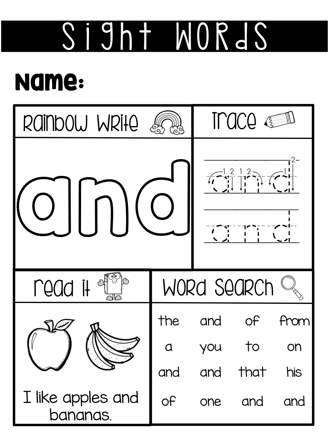 Sight Words Worksheets For Preschoolers Online Splashlearn Worksheets Library