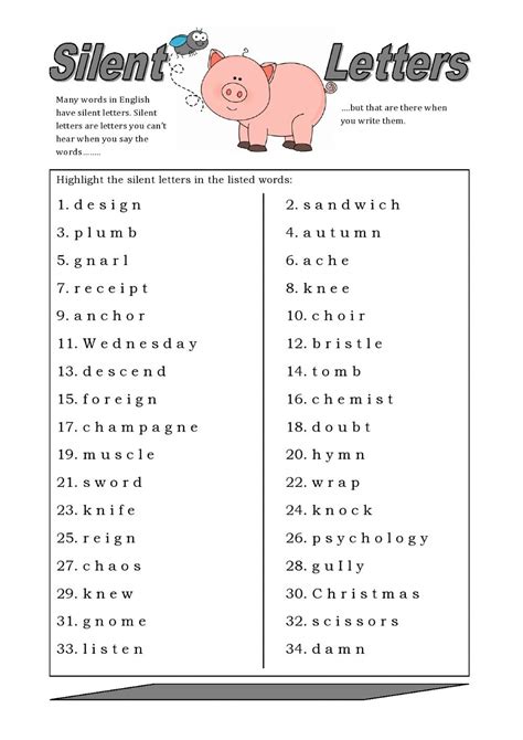 Silent Letters Worksheets With Answers