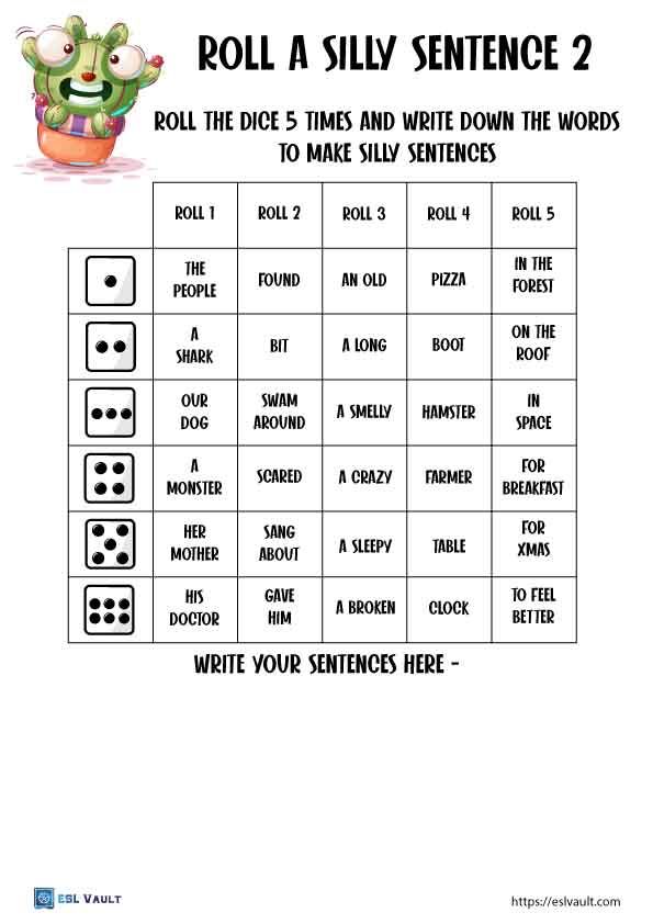 Silly Sentence Tracing Worksheets For Kids Free Easy Print The