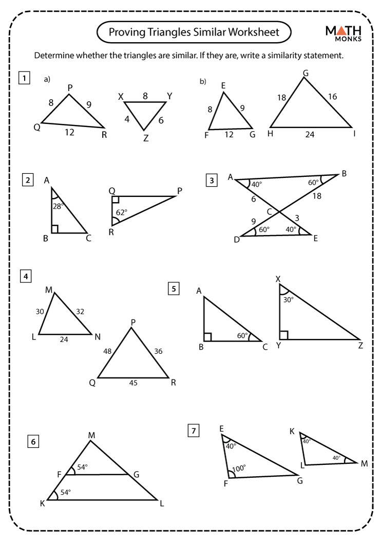 Similar Triangles 3 Worksheets With Answers Teaching Resources