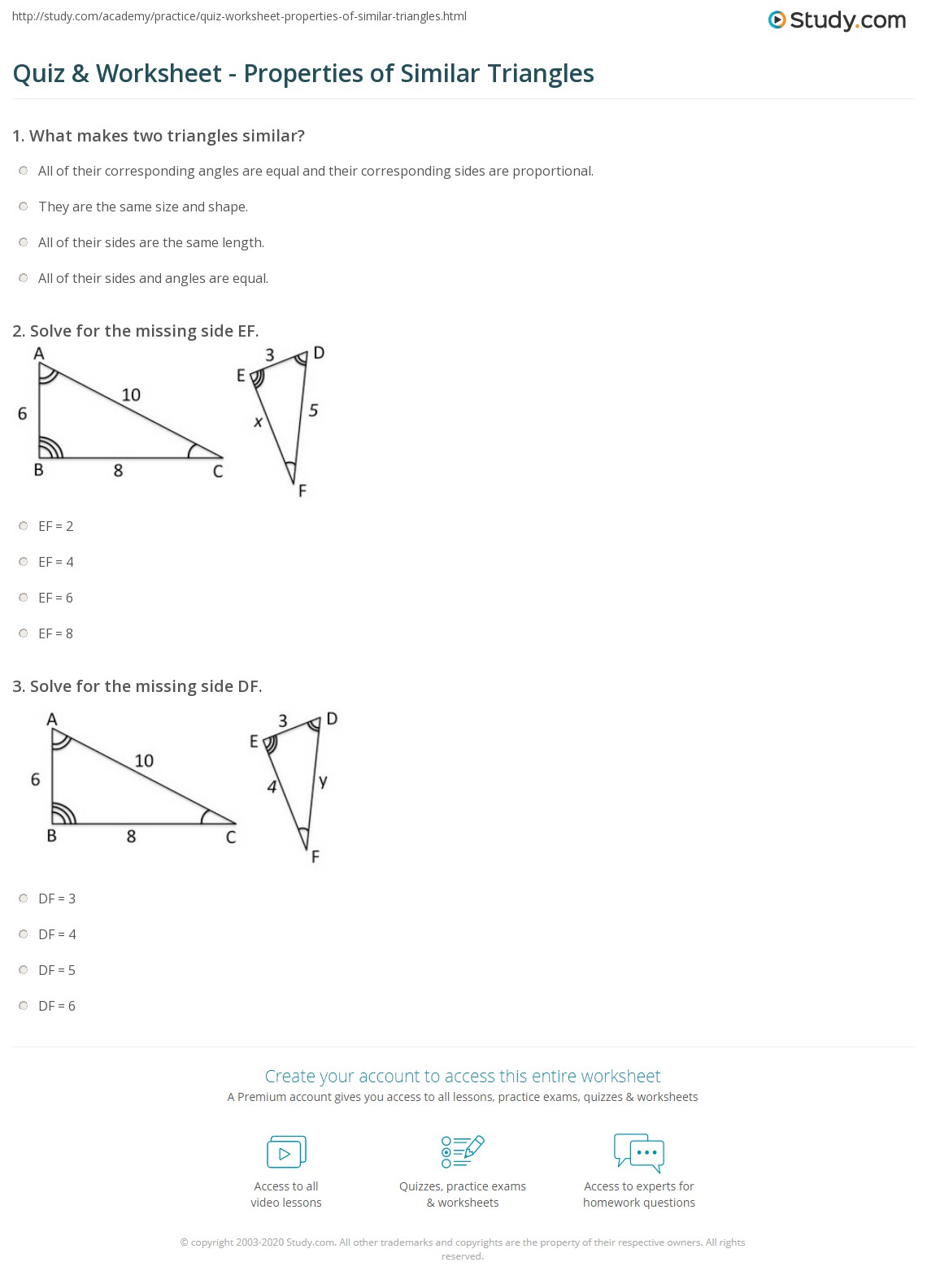 Similar Triangles Worksheet Answers: Real-World Applications