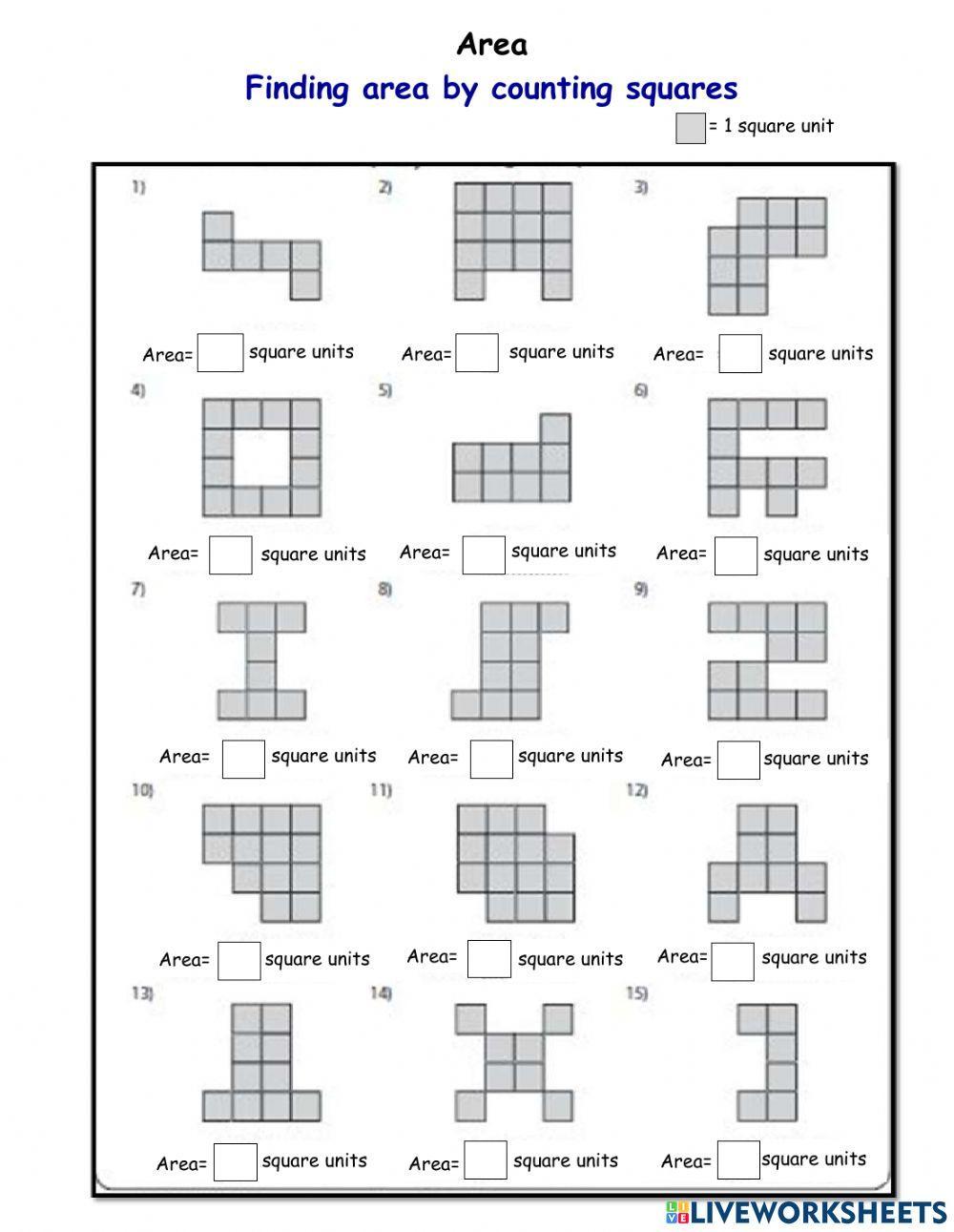 Simple Area Of A Rectangle Worksheet For 3Rd 4Th Grade Lesson Planet