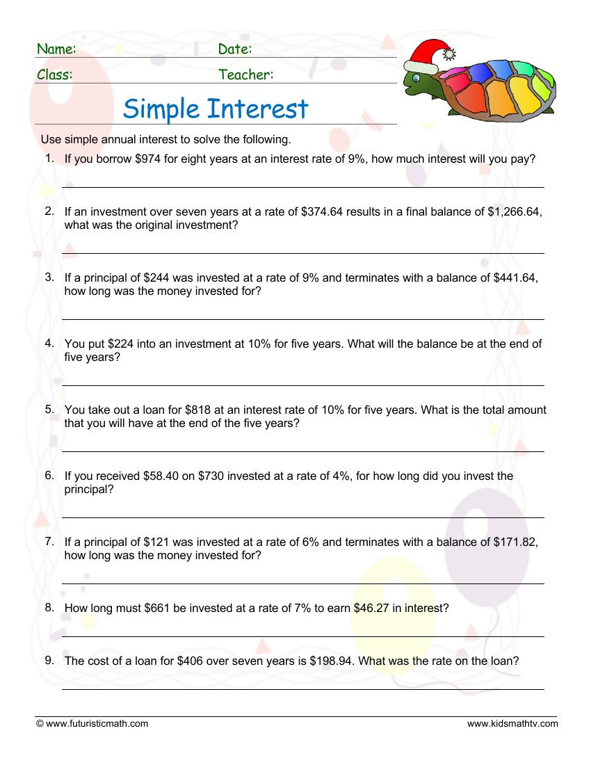 5 Simple Interest Problems to Solve Today