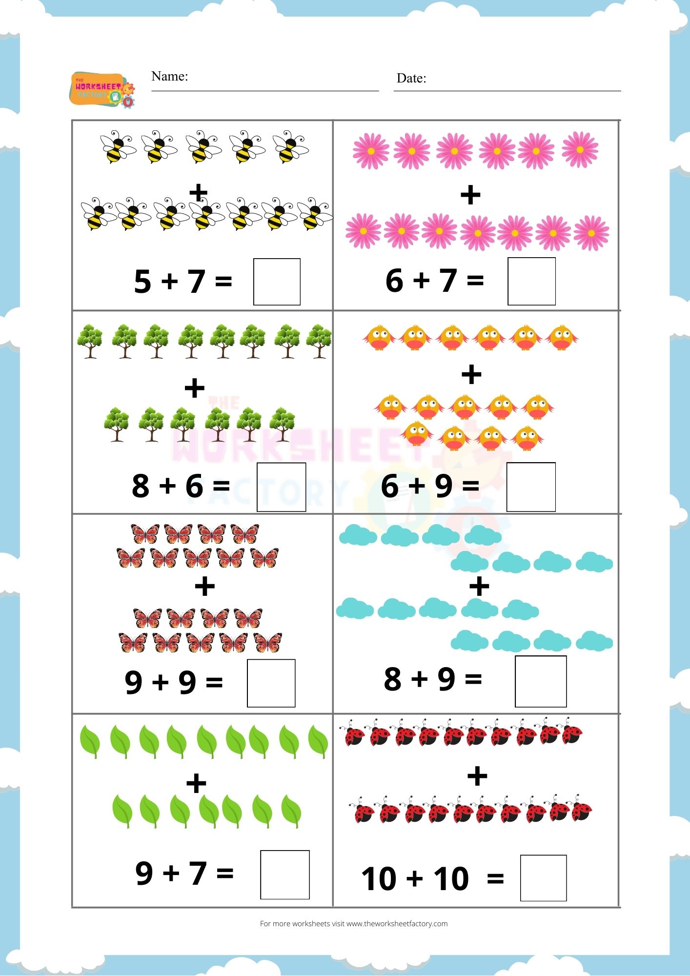 5 Free Printable Simple Math Addition Worksheets