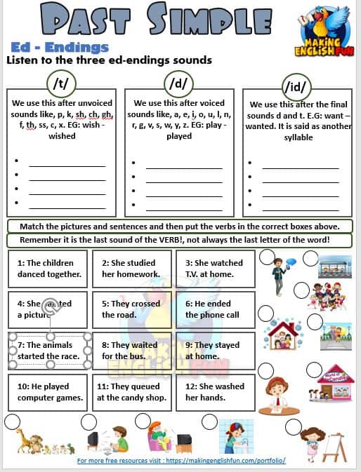 Simple Past Tense Worksheets And Handouts Editablemaking English Fun