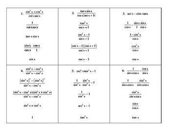 Mastering Trigonometry: Simplify Trig Expressions Worksheet