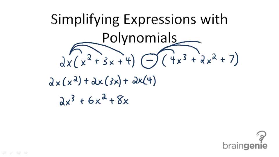 Simplifying Polynomial Expressions By Combining Like Terms Youtube