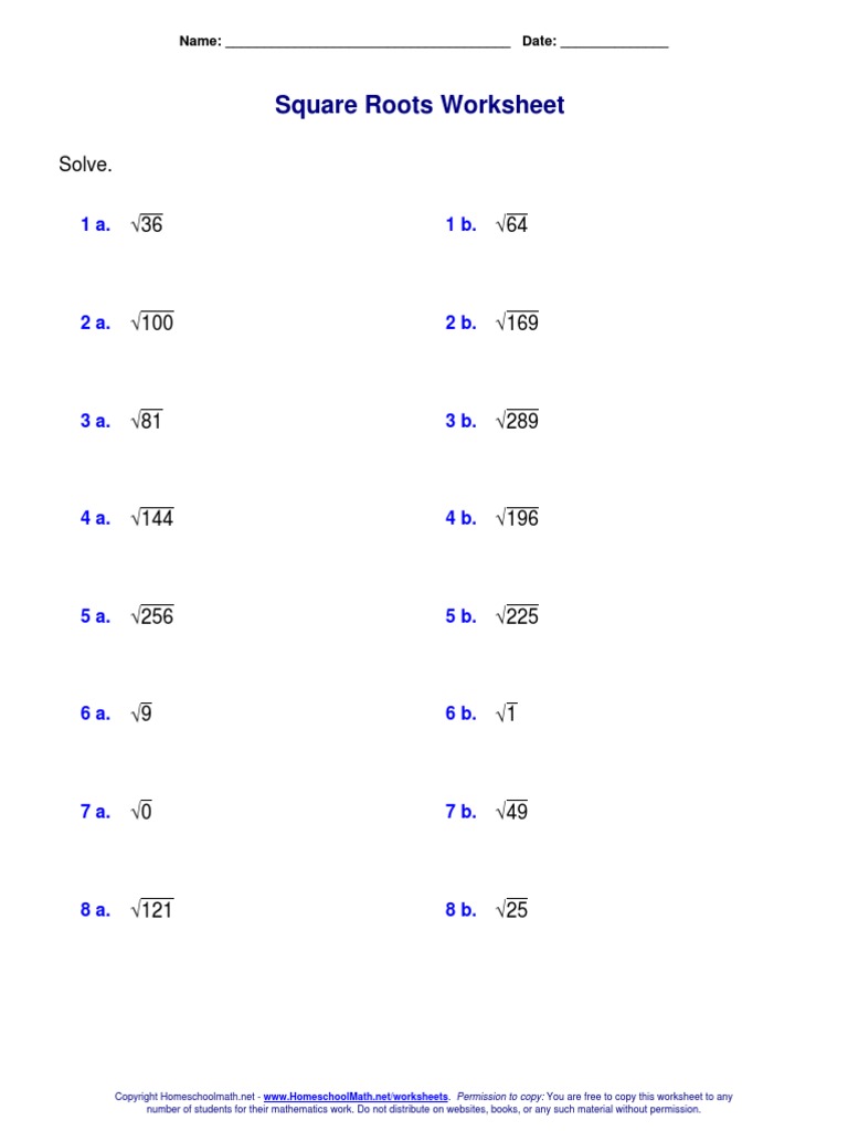 Simplifying Square Roots Worksheet With Answers Askworksheet